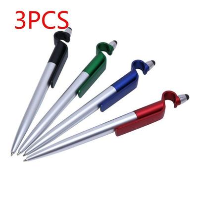 3 szt. Gięty Uchwyt na Telefon Długopis Metalowy Długopis Kulkowy Artykuły Papiernicze Długopis Kulkowy Rysik Długopis Dotykowy Czarny Żelowy Wkład Olejowy Artykuły Szkolne