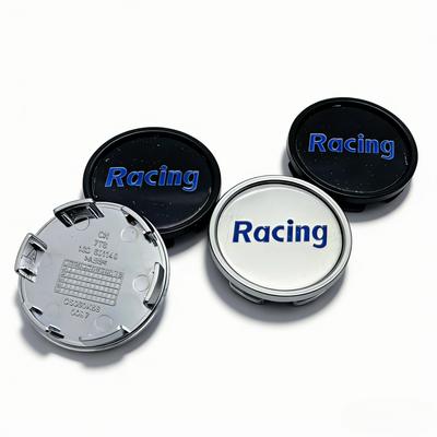 4pcs Racing Letter Sport Logo Emblem Car Wheel Center Caps 58MM Clips 53MM Wheels Hub Cap Rim Hubcaps Dust Cover Car Accessories