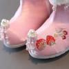 Girls' Ethnic Style Short Boots Children's Rabbit Flower Embroidery Pearls Elegant Zipper Kids Cute Princess Boots Flat Bottom