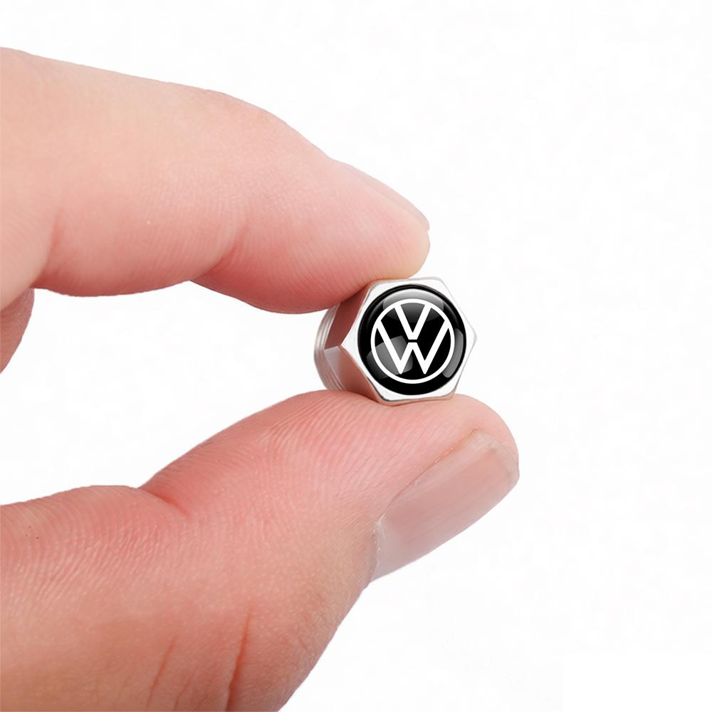 T264PCS Metal Car Wheel Tire Valve Caps Stem Cover Car Accessories For Volkswagen GTI Polo Golf Passat Scirocco Jetta Touareg RLINE