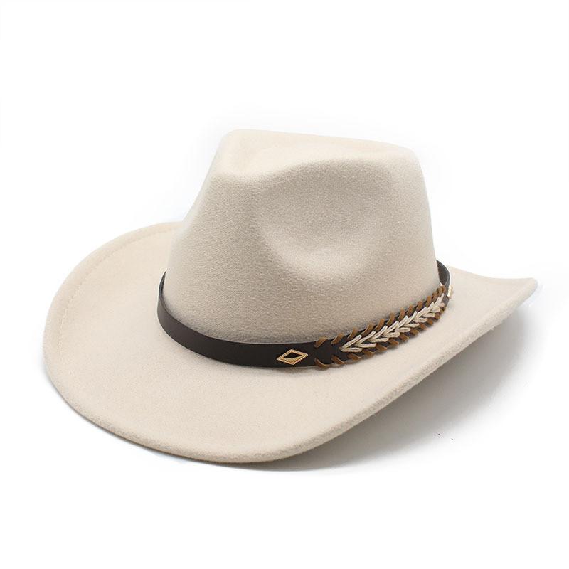Punk Wool Felt Hat With Wide Brim And Sun Protection For Men And Women In Fall Winter