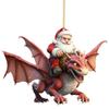 Nuovo Ciondolo Dinosauro in Acrilico Babbo Natale Ornamenti Carini per Albero di Natale Drago Natalizio Cartone Animato Ornamenti da Appendere per Natale