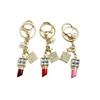 Rhinestone Perfume Bottle Lipstick Pearl Keychain Charm
