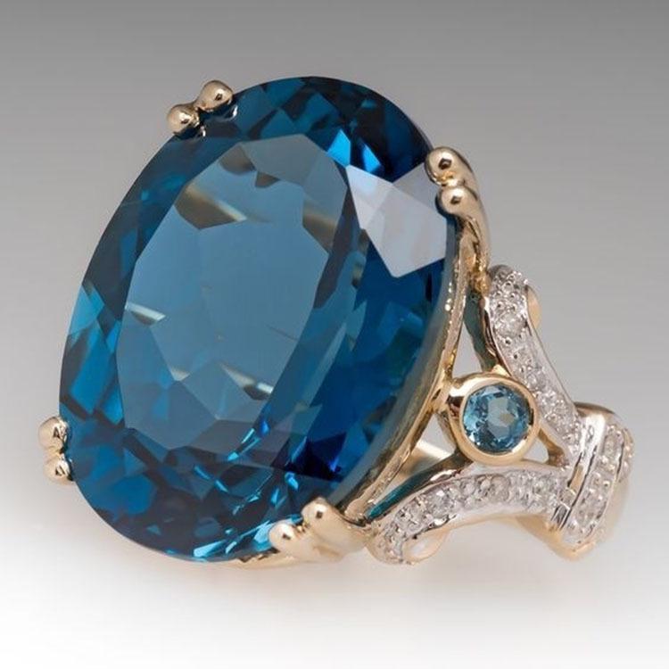 

Simple Opal Heart Ring - Women s Versatile European Light Luxury Jewelry Size 7 синій