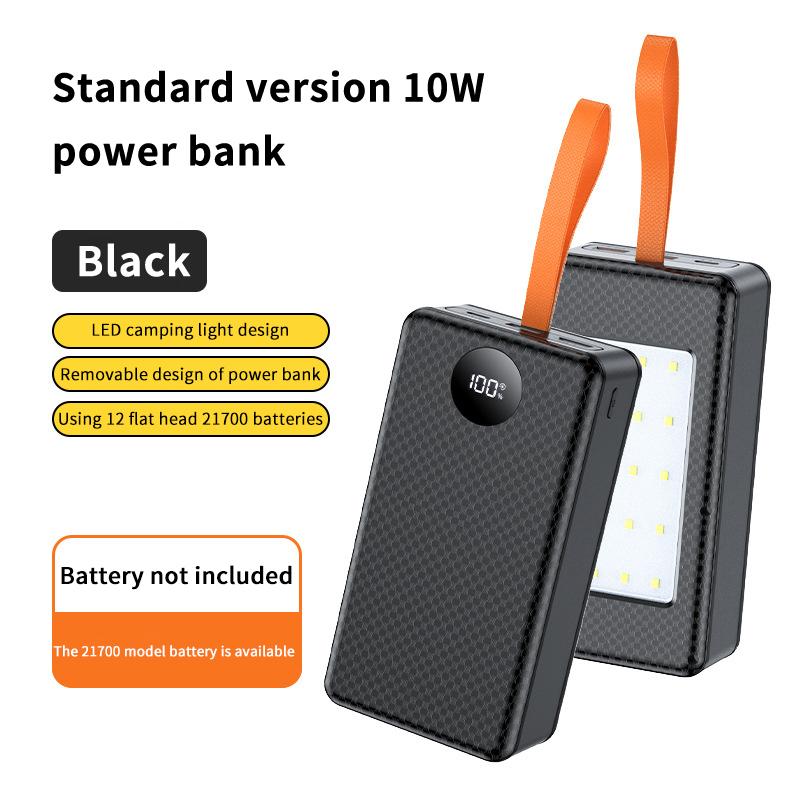 12*21700 Battery Holder 10W 22.5W Fast Charging 15W Wireless Charging Diy Power Case Dual Usb Type C Charge Box With Led Light