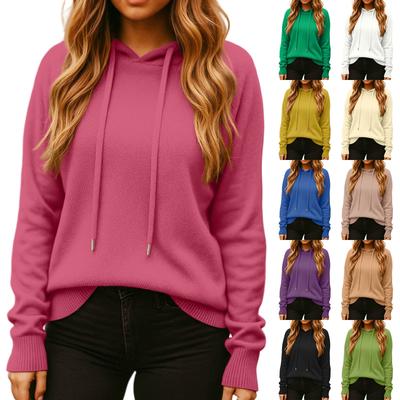 Women's Sweatshirt, Knitted Sweater, Casual Hooded Sweater