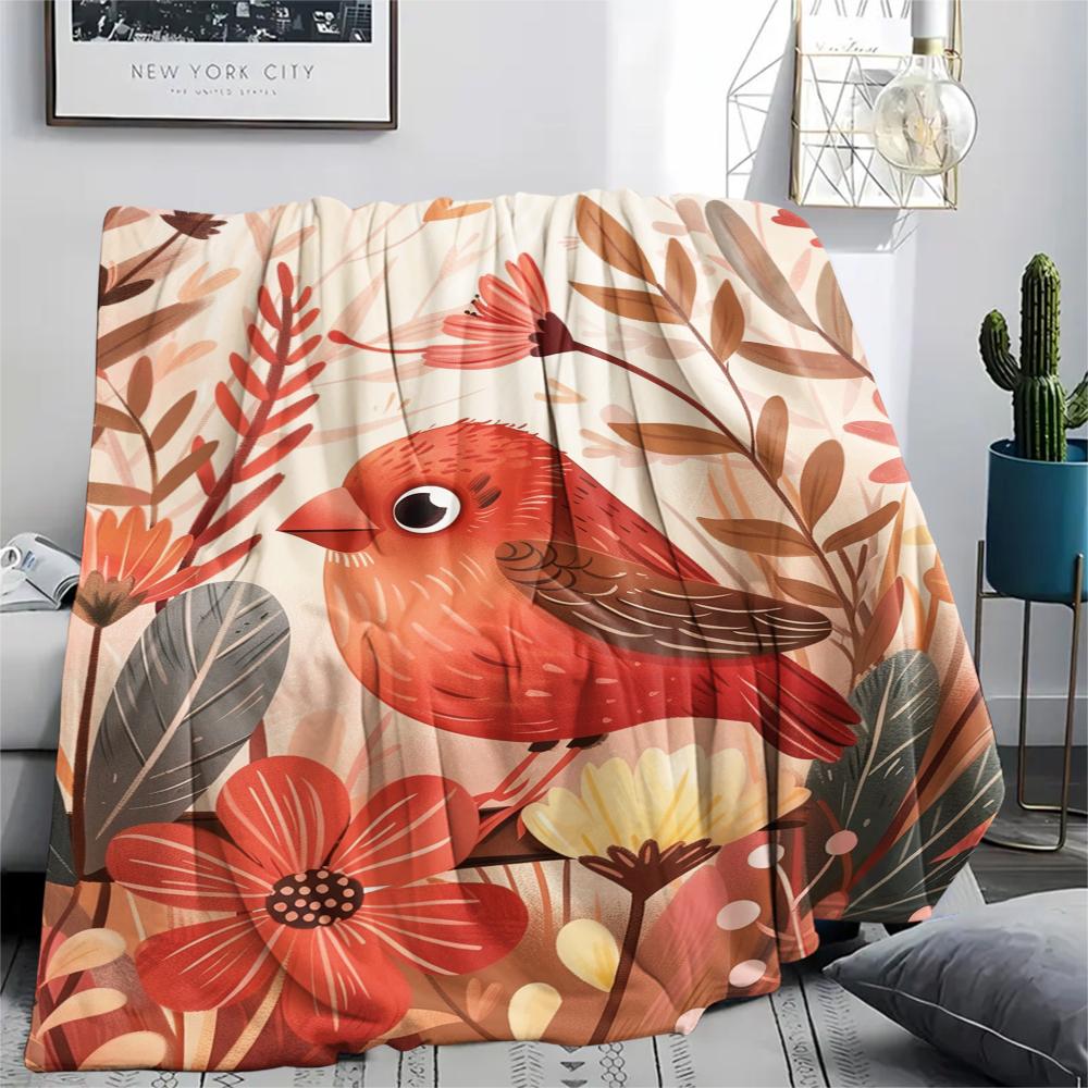 1Pc Cartoon Print Flannel Blanket, High Quality Comfortable for All Seasons, Home Decor, Warmth and Comfort, Perfect for Christmas Birthday Gift