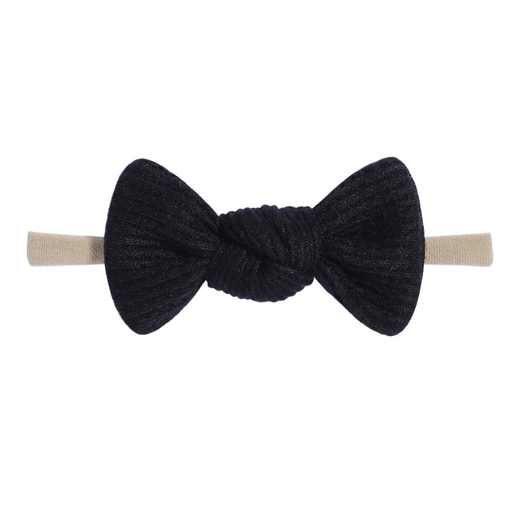 Tie Children'S Bow Headband Solid Color Knitted Waffle Baby Baby Headband Hair Accessories 2526