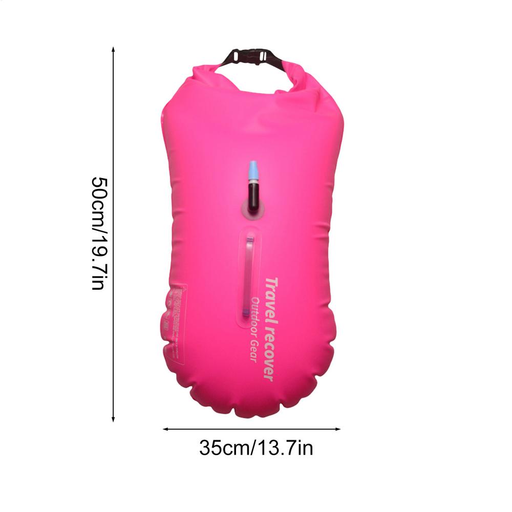 

PVC High Visibility Open Water Swimming Inflatable Waterproof Bag Inflatable Air Float Swimming For Swimmers Buoy рожевий