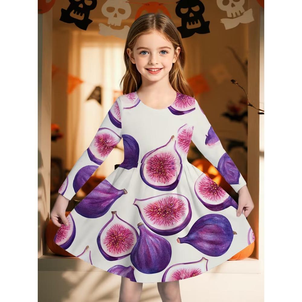 Girls' 3D Cute Animal Dress Long Sleeve Summer Spring Vacation Daily Holiday Princess Beautiful Sweet Kids 4-12 Years Casual Dress A Line Dress