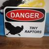 Chicken Hazard Sign 3D Printed Chick Danger Sign Indoor Outdoor Home Farm Garden Decorative Tiny Raptors Warning Sign
