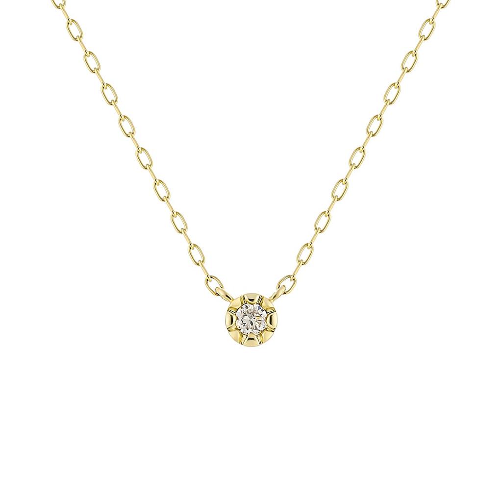 Official 10K Yellow Gold Single Stone Birthday Gift for Includes Jewelry 112546123008 4℃ Necklace, Women, Case,