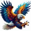 Bald Eagle Elektromotorrad Aufkleber - Ausgebreitete Flügel Design