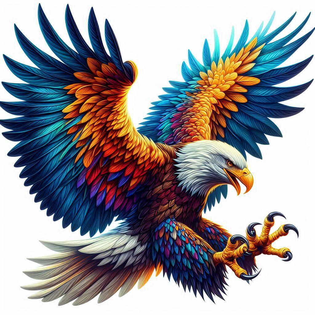 Bald Eagle Elektromotorrad Aufkleber - Ausgebreitete Flügel Design