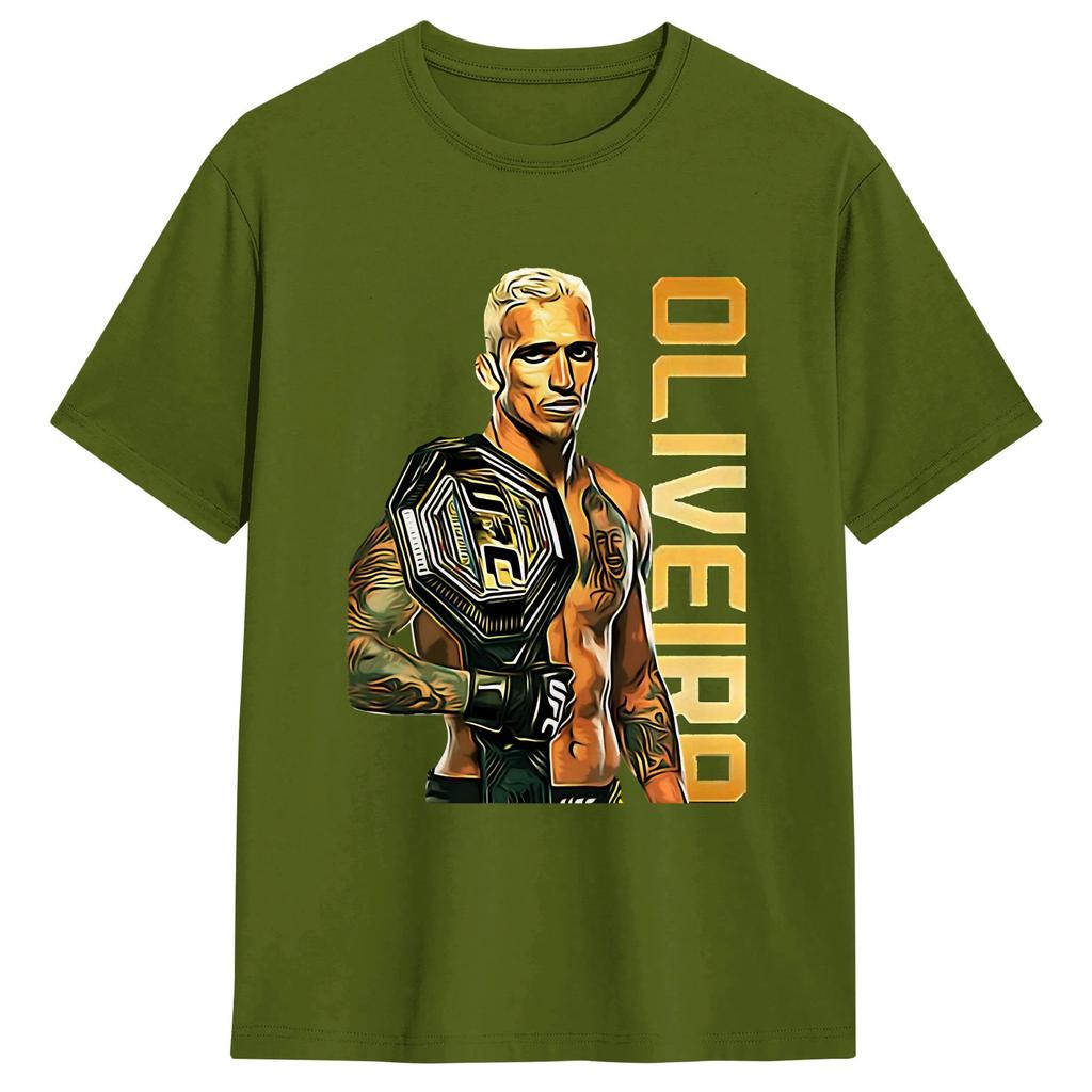 Charles Oliveira TShirt Beach Cotton T Shirts For Men Harajuku Custom Logo Tshirt Short Sleeve Street Style Tees
