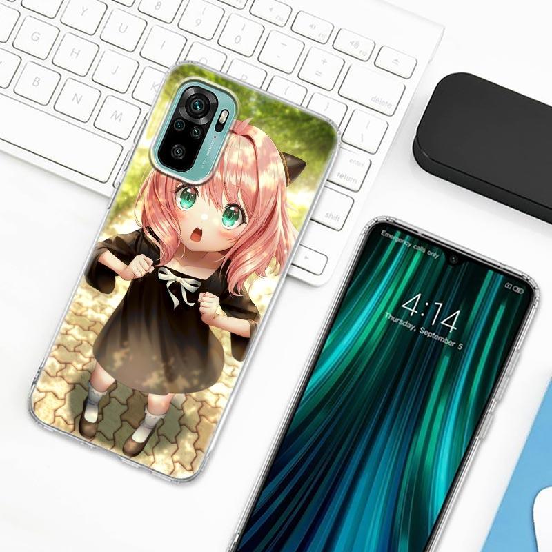 Spy X Family Anya Forger Anime Phone Case For Xiaomi Redmi Note 9s 8 11 7 9 10 Pro 10s 11s 8Pro K40 Clear Cover Cute  Girl Cases