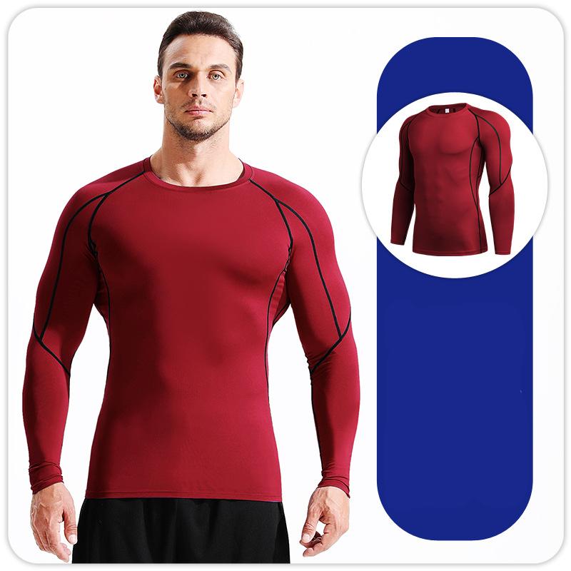 Men's T shirt Tights Sports Elastic quick-drying Compression Long Sleeve Fitness clothing Running Training clothing S M L XL XXL 3XL