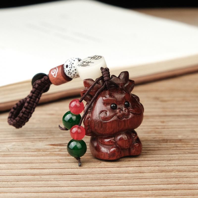 Rosewood Zodiac Animal Charm: Cute Pendant for Phone, Bag, or USB Flash Drive