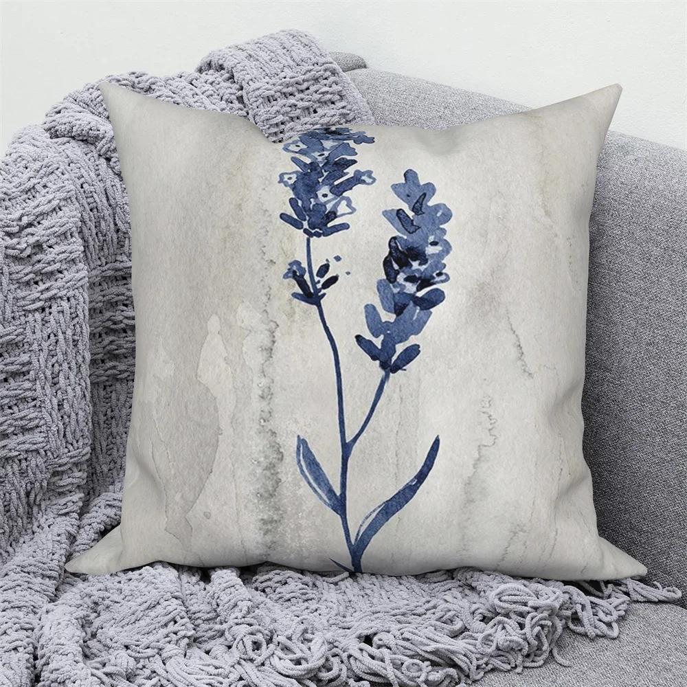 List Větvička Strom Květina Povlak na polštář Modrá Zelená Hnědá Květinový Polštář Domov Pohovka Auto Dekorace