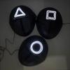 Led Light Up Mask Korean Cosplay Disguise Mask Square Circle Triangle Glowing Mask For Halloween Party Film Theme Neon Mask