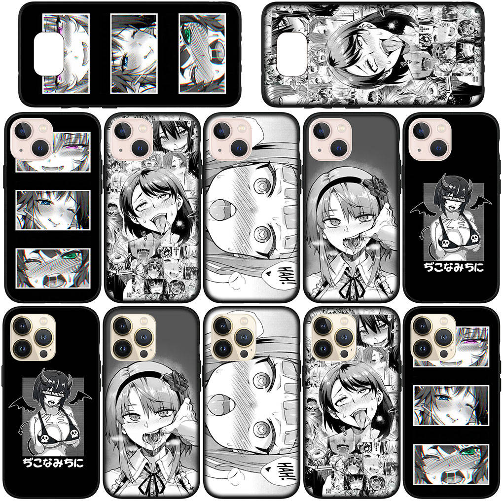 Phone Case for Samsung Galaxy S25 S24 S23 iPhone 16 15 Xiaomi Redmi Note 14 13 12 16E 11 Pro Max OPPO Moto Huawei Waifu Sugoi Ahegao Anime Girl Cover