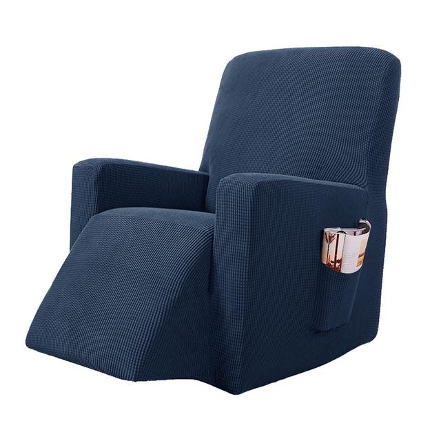Stretchy Recliner Slipcover Updated Woven Jacquard Recliner Chair Cover With Side Pocket Anti -Slip Fitted Recliner Cover Couch Protector