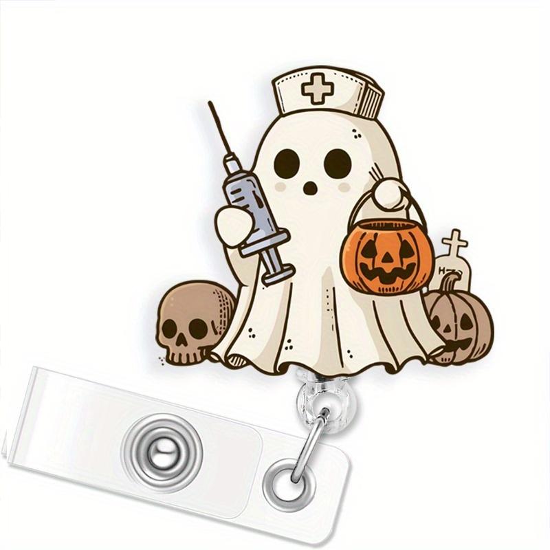 

Праздничный Хэллоуинский бейдж-ролик медсестры: Блестящий держатель для ID-карты с клипсой - Идеальный подарок для медсестер, врачей и медицинского персонала прозрачный