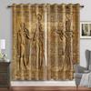 Egyptian Window Panel Drapes designed for Living Room Room Egypt Hieroglyphics Old Logographic Details and Alphabetic Elements Window Drapes 2 pcs