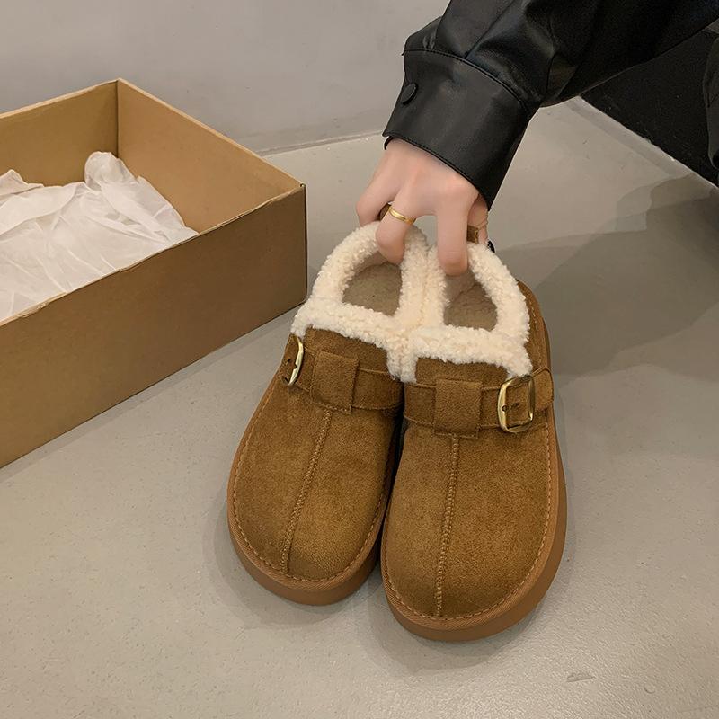 Thick-soled heightening velvet snow boots women's new winter shoes, warm wool cotton shoes