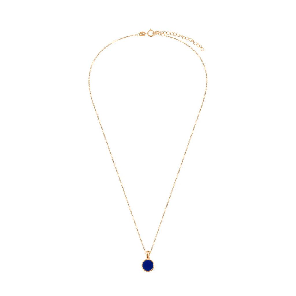 Silver Gold Plated Necklace with Blue Lapis - Nsc56474Y