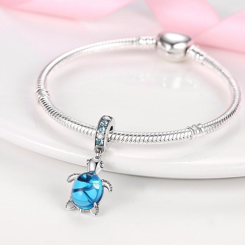 Charm Copper Marine Life Starfish Turtle Charm Bead Fits Women 3Mm Original Bracelet Necklace Diy Fine Jewelry Gift