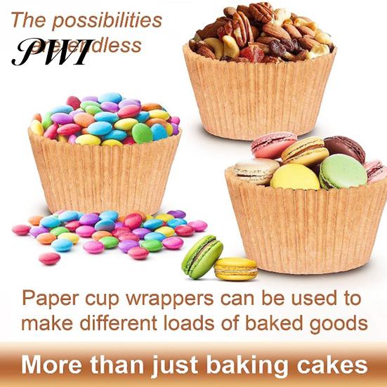 Foglietti di Carta Greaseproof per Muffin 200 Pezzi Bicchierini da Forno per Cupcake per Alimenti Senza BPA Antiaderenti Resistenti all'Olio