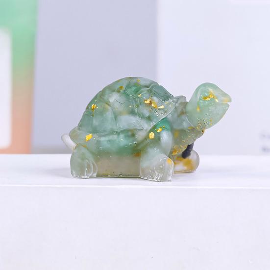 Mini Krystall Skilpadde Statue Reiki Stein Skilpadde Figur Amulett Skilpadde Fengshui Skulptur for Hjemmekontor Skrivebord Hylle Dekorasjon