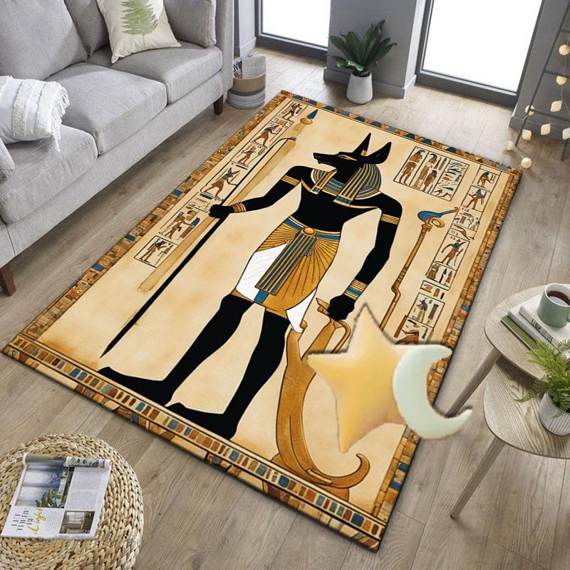 Ancient Egyptian Hieroglyphics Office Rug Chair Mat, Entryway Carpet, Suitable for Front Door, Bedroom, Living Room, Desk, Holiday Gift
