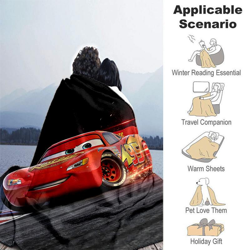 1pc Mcqueen Spirit Flannel Blanket Soft Warm Throw Blanket for Bedroom Living Room Bed Travel Camping Picnic Gift. M730045