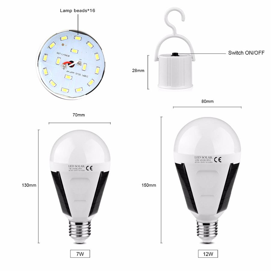 LED Solar Power Bulb Protable LED Solar Lights Rechargeable Lampada LED Waterproof Outdoor Camps Tent Garden Lights Dropshipping