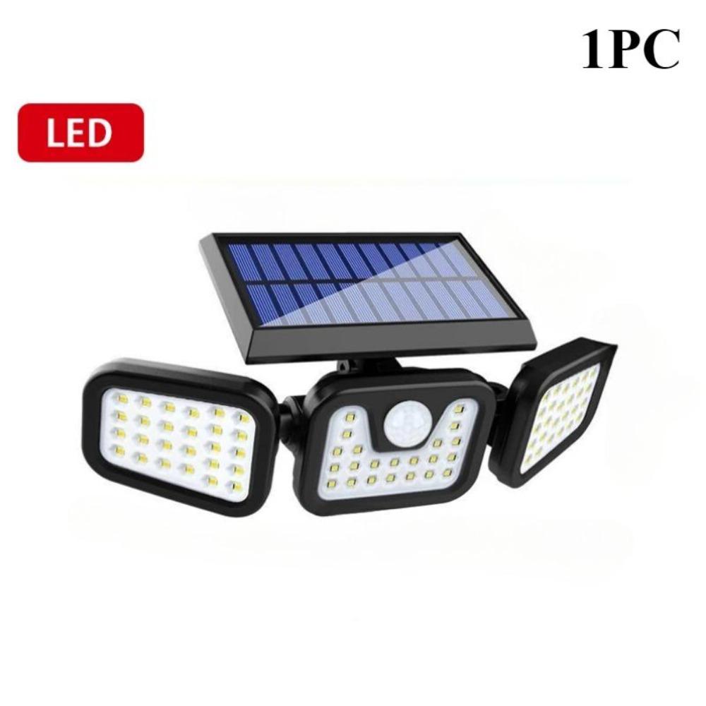 Solar Powered Outdoor Motion Sensor with Adjustable Head for Human Body Sensing Lighting for Garages Porches Streetlights