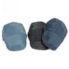 Vintage Washed Denim Beret for Men & Women Spring Summer British Style Flat Cap Casual Painter Forward Hat Adjustable Duckbill Cap