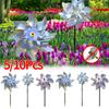 5/10Pcs Fruit Garden Reflective Windmills Bird Repellent Bird-Scaring Wind Spinner DIY 8-Blade Rotating Windmill for Garden Yard