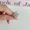 European & American Fashion Open Adjustable Heart Zirconia Pig Nose Chain Index Finger Ring for Women