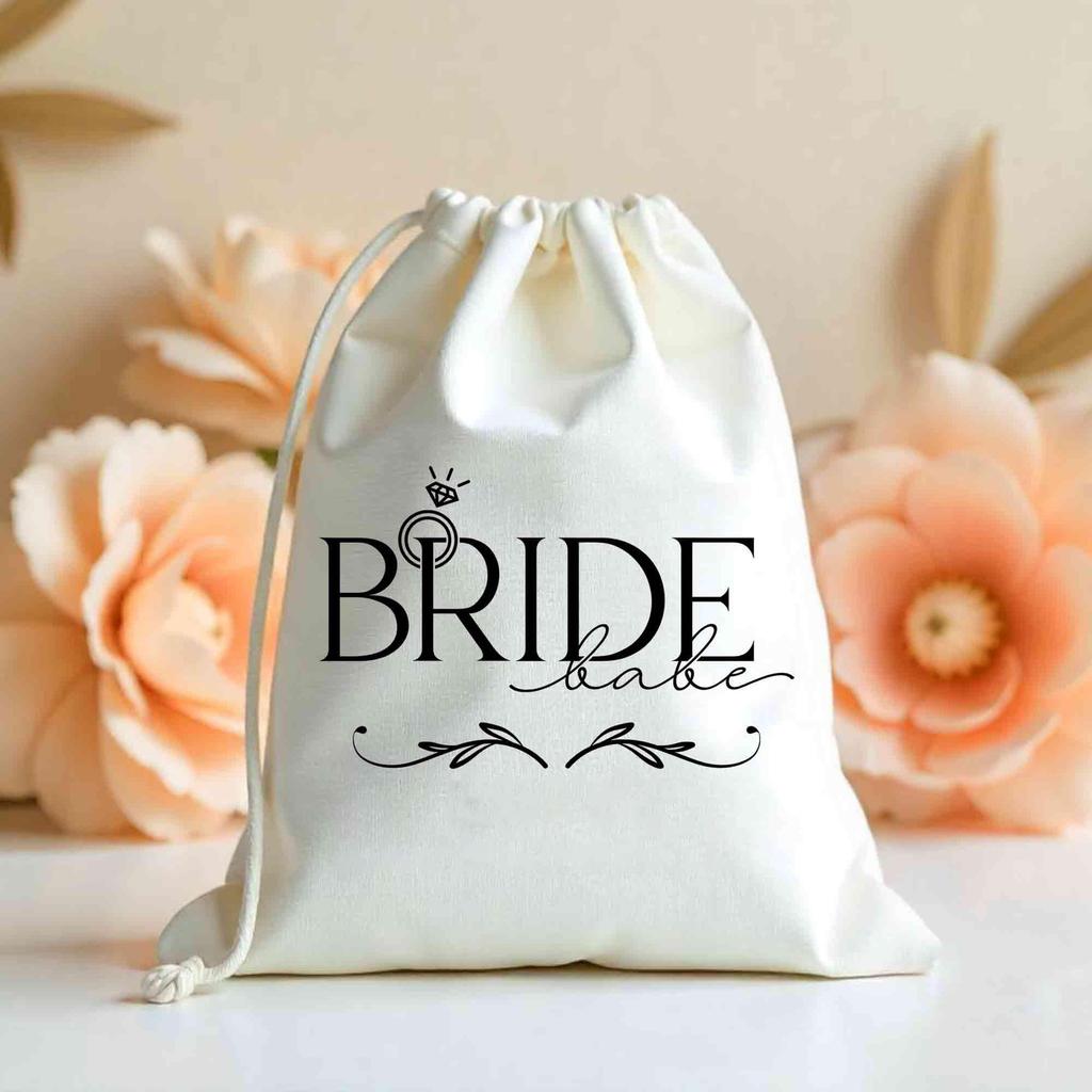 Bride, Babe, Linen Bundle Pockets, Wedding Party Decorations, Bridal Souvenirs, Storage Bags, Wedding Supplies, Available In Various Sizes