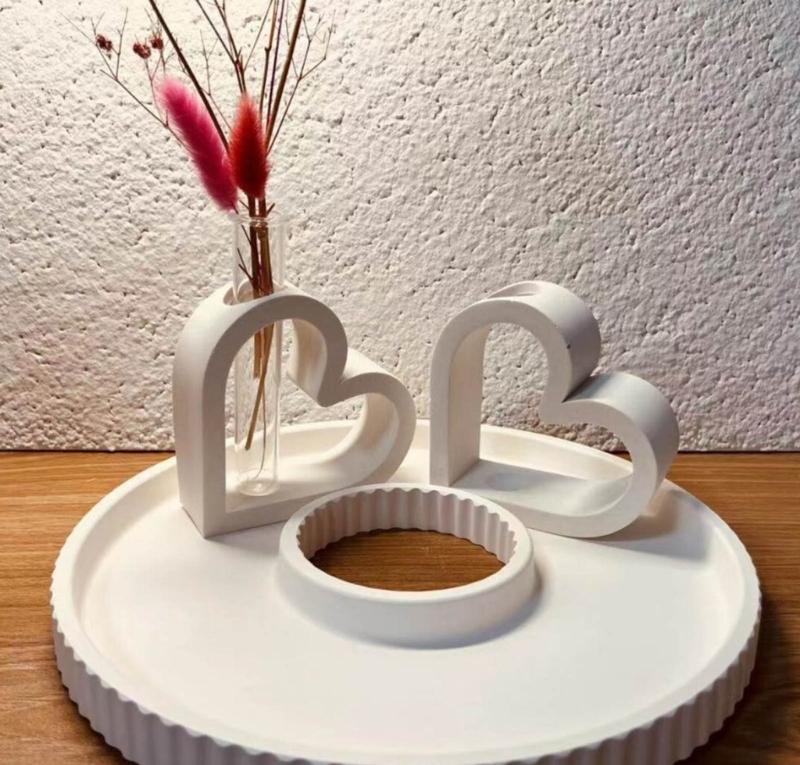 Heart Shaped Silicone Mould Hydroponic Test Tube Plant Vase Mold Cement Flower S Resin Mold Decor Concrete Molds