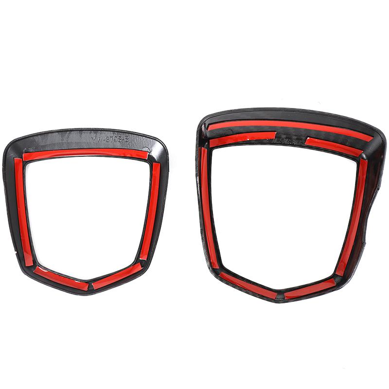 For Fiat Abarth 595 695 2017-2025 ABS Glossy Black  Decoration Ring Front And Rear  Cover Car Stickers