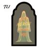 Lighted Wall Decor Light Up Ghost Mirror, Arched Wooden Frame Ghost/Grim Reaper Halloween Creepy Desktop Mirror Soft Ambient Decorative for