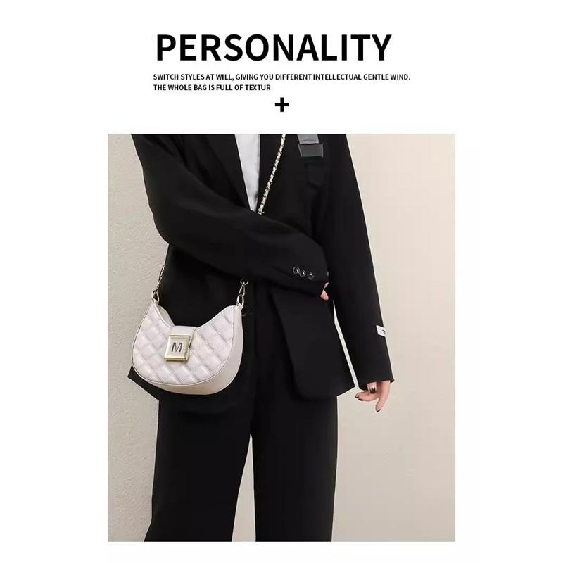 Elegant Niche Quilted Rhombus Shoulder Bag Luxury Texture Ladies Versatile Chain Underarm Crossbody Daily Handbag