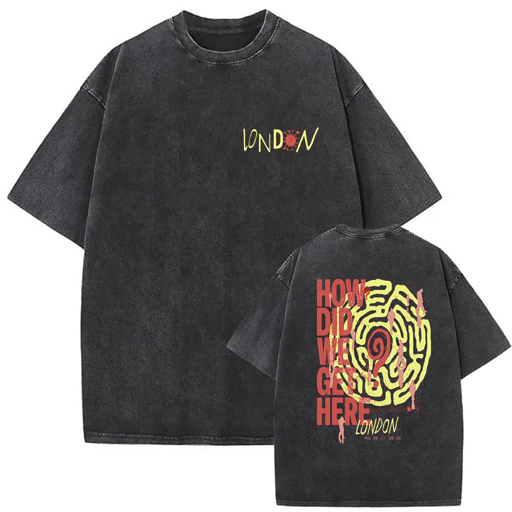 Vintage Washed Louis Tomlinson How Did We Get Here Tour 2026 New T Shirt Men Women Harajuku Fashion Oversized Tshirt Streetwear