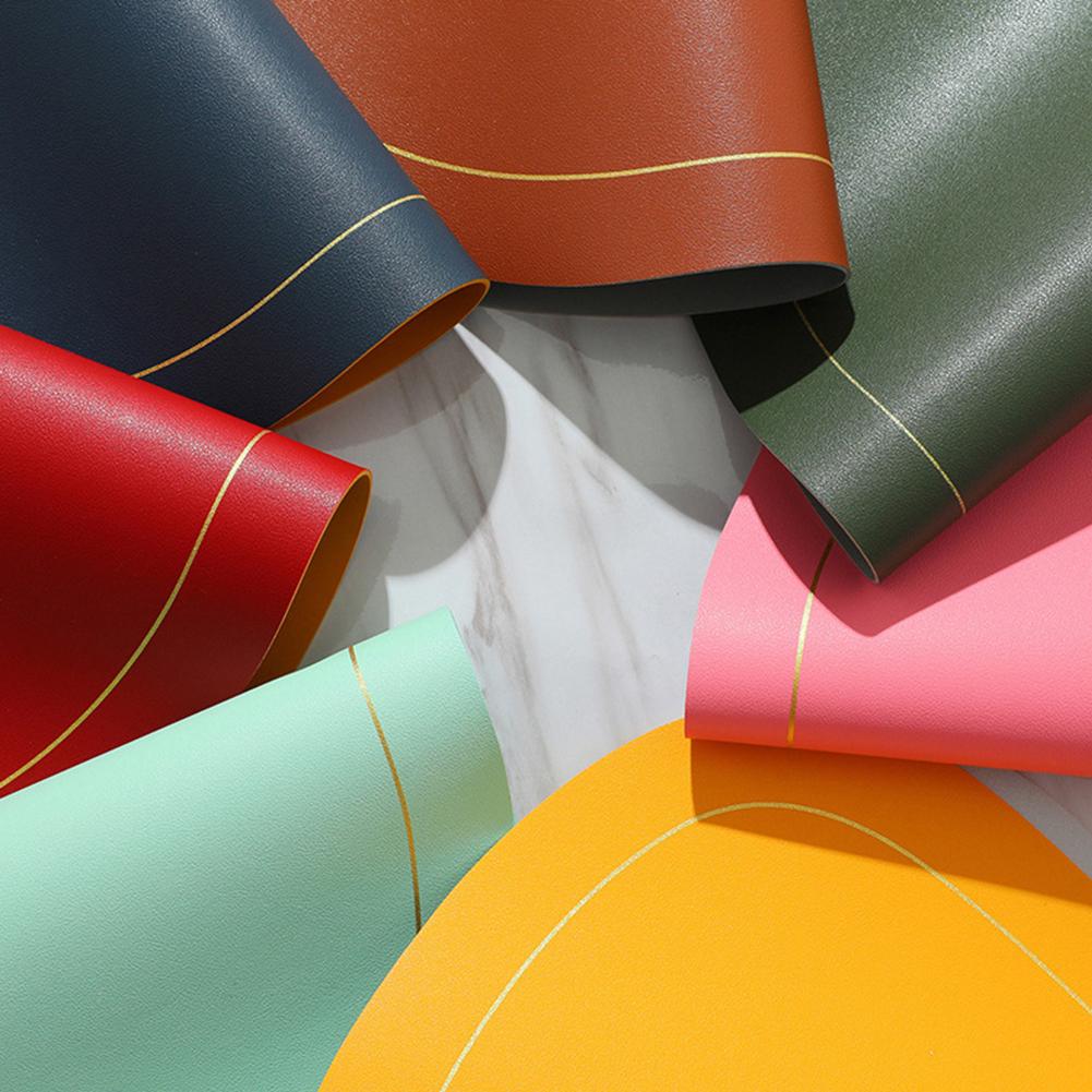 Double-Sided Leather Placemat Heat Resistant Insulation Coffee Mats Oil-Proof Nordic Style for Indoor Outdoor Dinner Table Decor