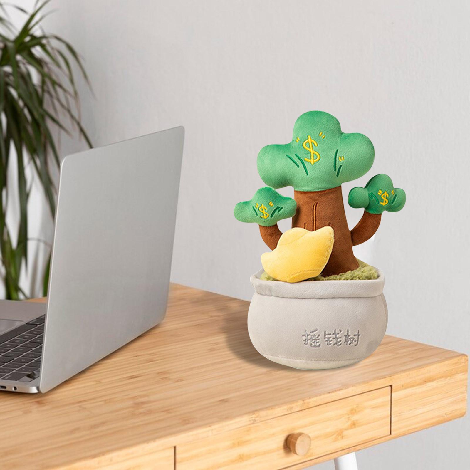 

Simulated Wealth Tree Potted Plant Plush Toy Creative Plant Doll Desktop Decoration,1pc One Size