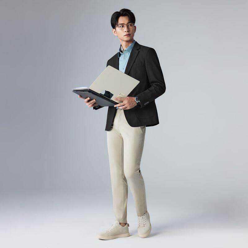 Lilang Men's Slim Fit Textured Jacquard Suit Jacket