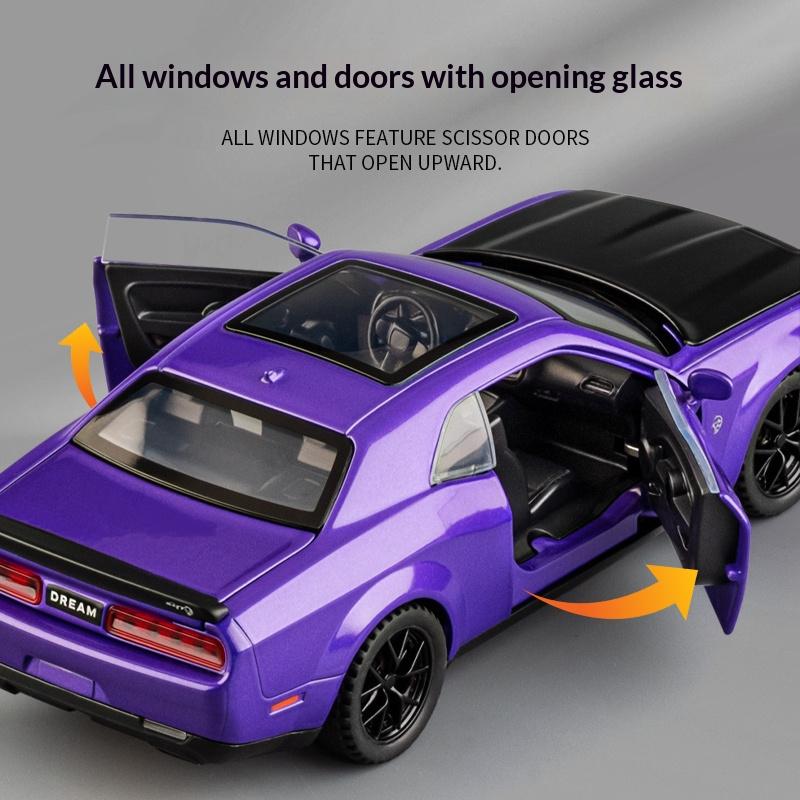 1/32 Dodge Challenger SRT Car Model Alloy Die-cast Simulation Hellcat Muscle Sports Car Model Boy Toy Car Holiday Birthday Gift